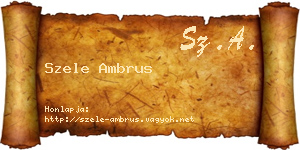 Szele Ambrus névjegykártya